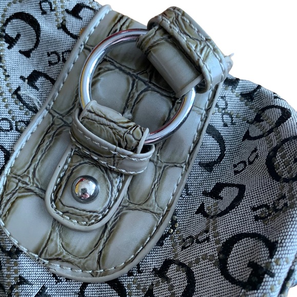 GUESS VINTAGE FAUX CROCODILE PRINT STRAP PURSE HAND BAG CROSSBODY - Picture 7 of 11